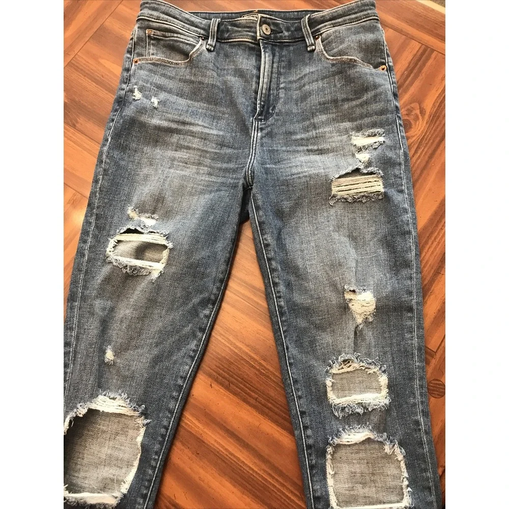 abercrombie fitch 8 Tall simone‎ high rise super skinny Ripped Jeans